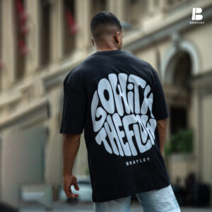 BRAYLEY Mens Back bold oversized Tee - Black