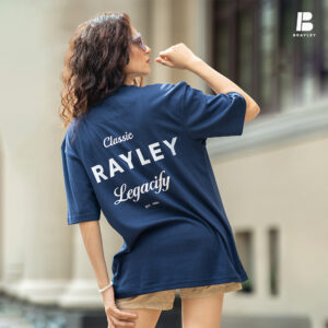 BRAYLEY Legacy Womans Oversized Tee – Navy blue